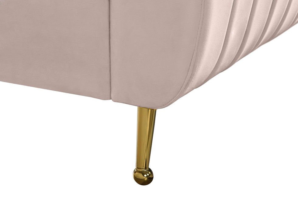 Zara Pink Velvet King Bed (3 Boxes) - Bargain Furniture (Detroit, MI)