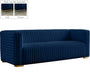 Ravish Navy Velvet Sofa - Bargain Furniture (Detroit, MI)