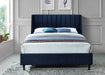 Eva Navy Velvet King Bed - Bargain Furniture (Detroit, MI)