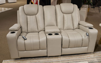 Elevate Edges Glider Reclining Loveseat with Console - Bargain Furniture (Detroit, MI)