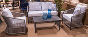 Bridges Beach Outdoor Love/Chairs/Table Set (Set of 4) - Bargain Furniture (Detroit, MI)