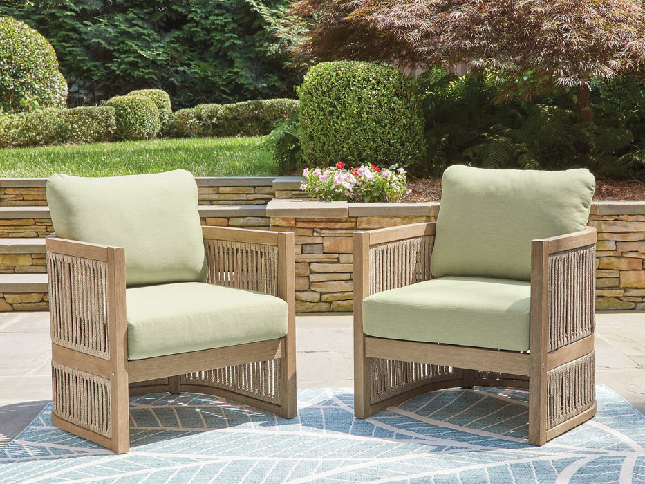 Serena Shores Outdoor Lounge Chair (Set of 2) - Bargain Furniture (Detroit, MI)
