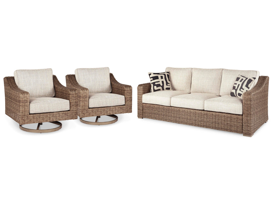 Beachcroft Outdoor Seating Set - Bargain Furniture (Detroit, MI)
