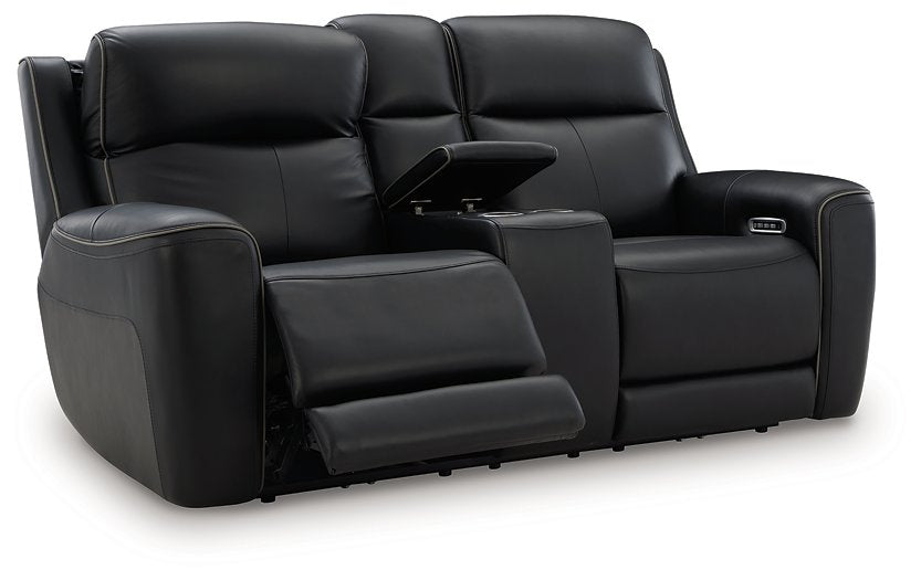5Z-Relaxation Power Reclining Loveseat with Console - Bargain Furniture (Detroit, MI)