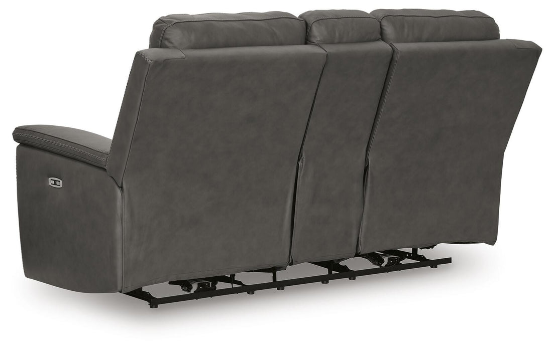 Bleckley Power Reclining Loveseat with Console - Bargain Furniture (Detroit, MI)