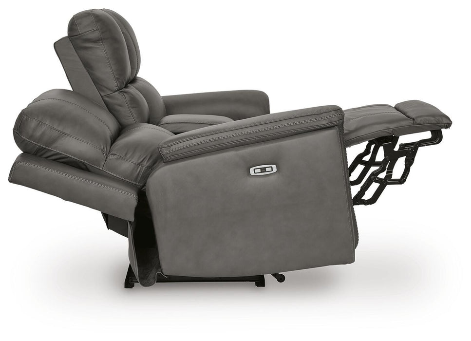 Bleckley Power Reclining Loveseat with Console - Bargain Furniture (Detroit, MI)