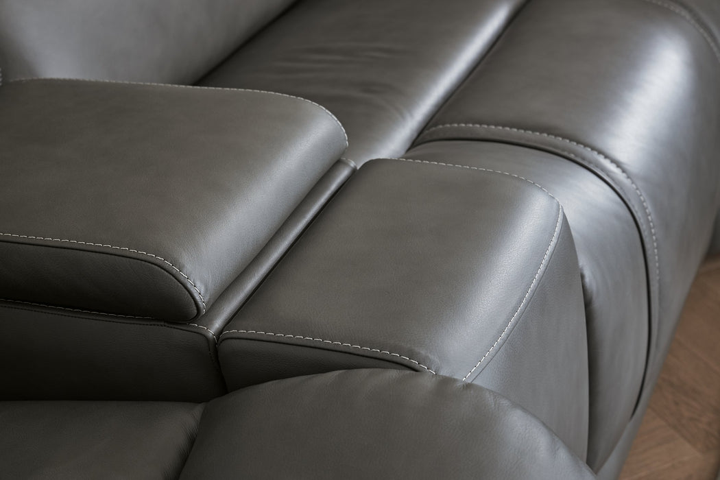 5Z - Pittson Power Reclining Sectional Loveseat with Console - Bargain Furniture (Detroit, MI)