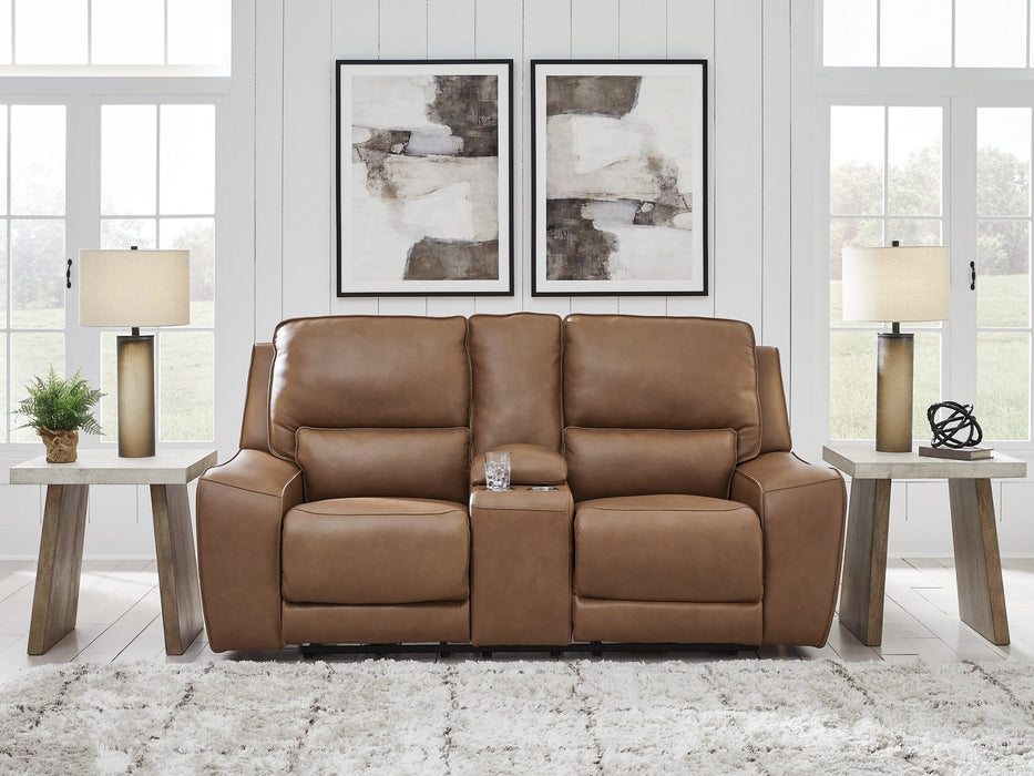 DeepWakes Power Reclining Loveseat with Console - Bargain Furniture (Detroit, MI)