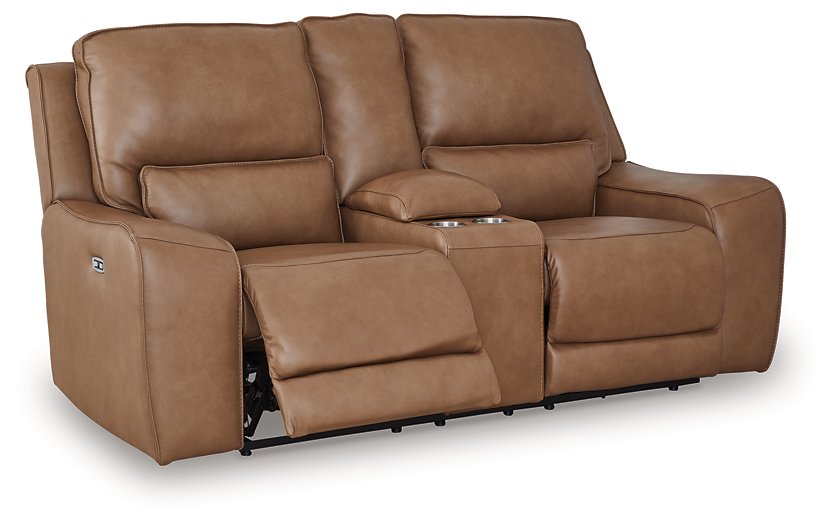 DeepWakes Power Reclining Loveseat with Console - Bargain Furniture (Detroit, MI)