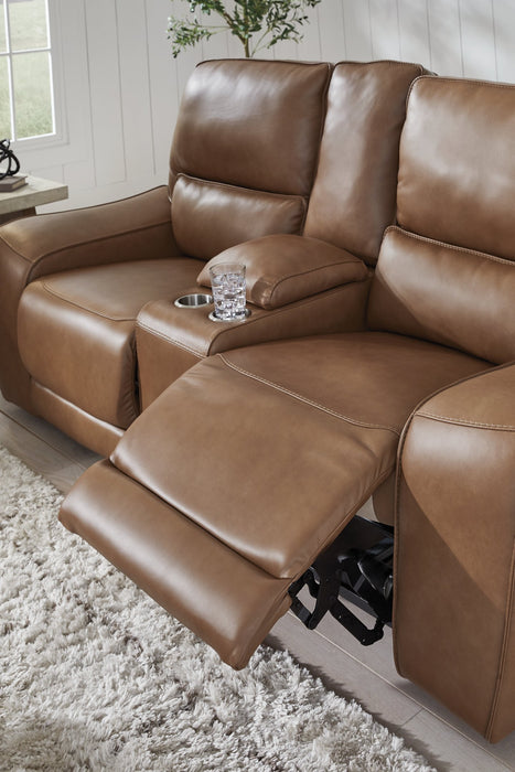DeepWakes Power Reclining Loveseat with Console - Bargain Furniture (Detroit, MI)