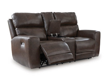 Crossplex Power Reclining Loveseat with Console - Bargain Furniture (Detroit, MI)