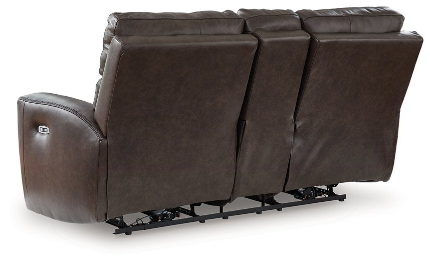 Crossplex Power Reclining Loveseat with Console - Bargain Furniture (Detroit, MI)