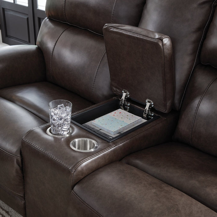 Crossplex Power Reclining Loveseat with Console - Bargain Furniture (Detroit, MI)