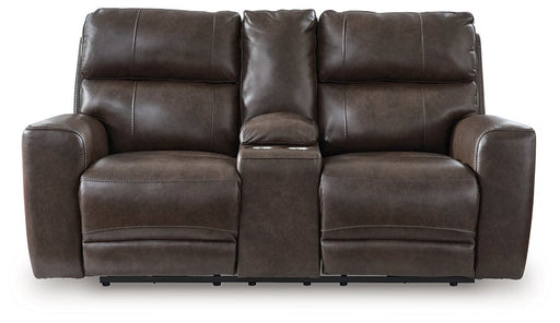 Crossplex Power Reclining Loveseat with Console - Bargain Furniture (Detroit, MI)