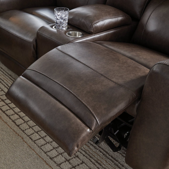 Crossplex Power Reclining Loveseat with Console - Bargain Furniture (Detroit, MI)