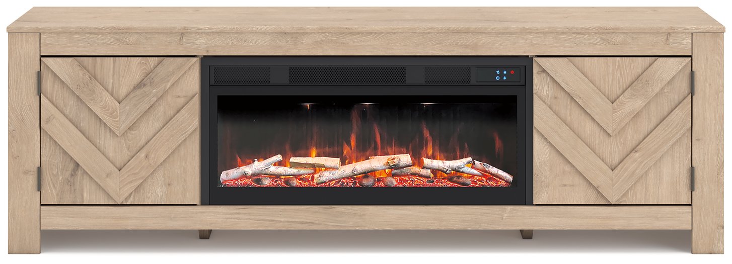 Cayboni 71" TV Stand with Electric Fireplace - Bargain Furniture (Detroit, MI)