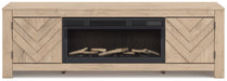 Cayboni 71" TV Stand with Electric Fireplace - Bargain Furniture (Detroit, MI)