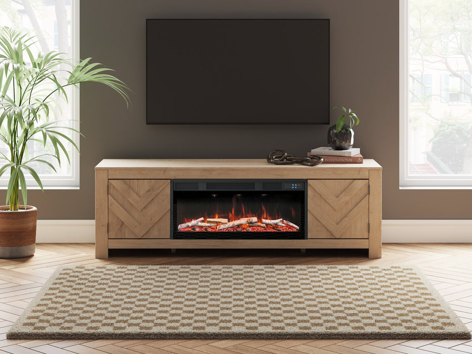 Cayboni 71" TV Stand with Electric Fireplace - Bargain Furniture (Detroit, MI)