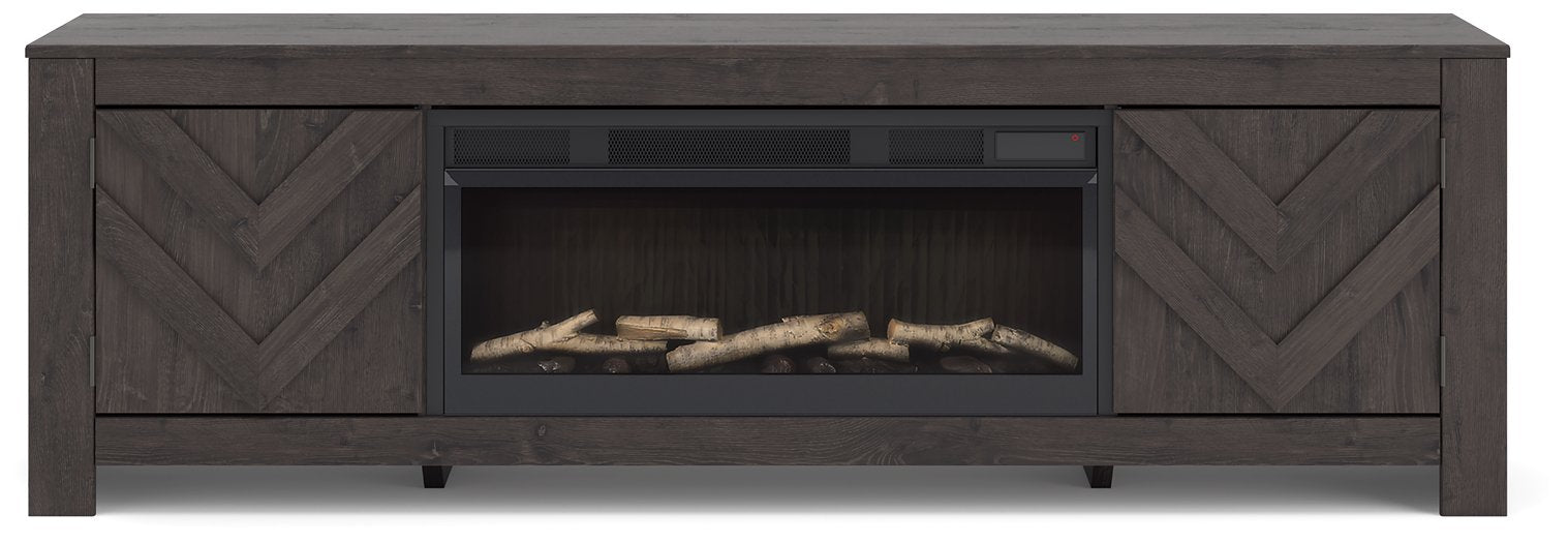 Cayboni 71" TV Stand with Electric Fireplace - Bargain Furniture (Detroit, MI)