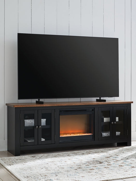 Wildenauer 76" TV Stand with Electric Fireplace - Bargain Furniture (Detroit, MI)