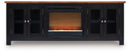 Wildenauer 76" TV Stand with Electric Fireplace - Bargain Furniture (Detroit, MI)