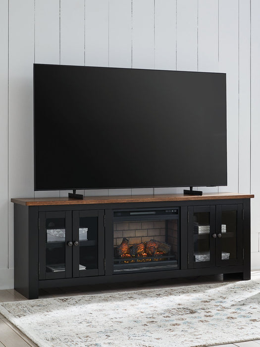 Wildenauer 76" TV Stand with Electric Fireplace - Bargain Furniture (Detroit, MI)