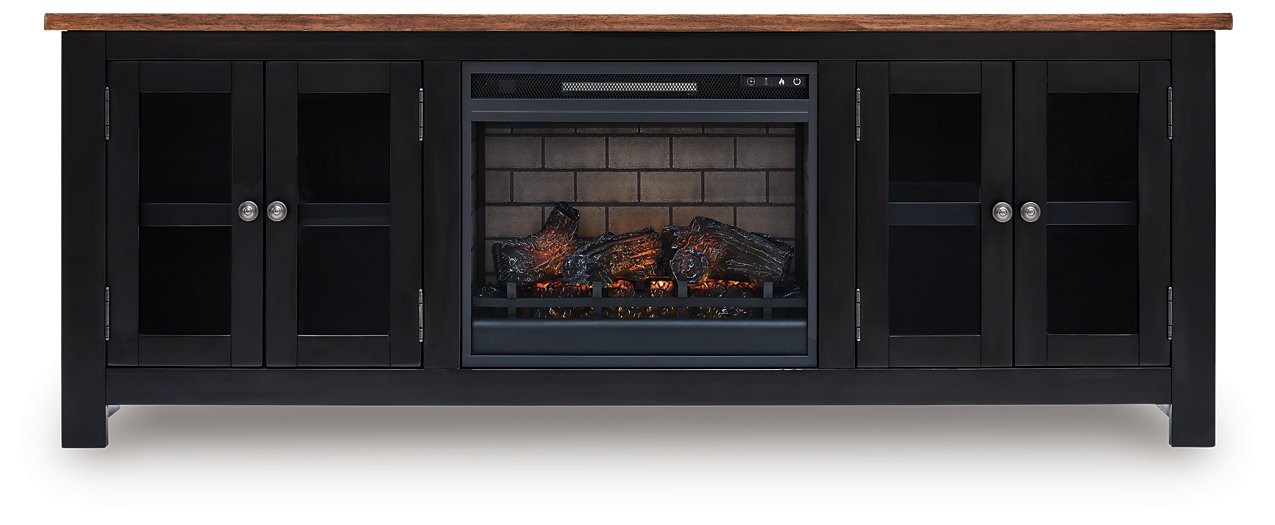 Wildenauer 76" TV Stand with Electric Fireplace - Bargain Furniture (Detroit, MI)