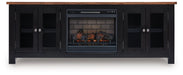Wildenauer 76" TV Stand with Electric Fireplace - Bargain Furniture (Detroit, MI)