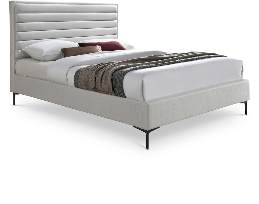 Hunter Cream Linen Queen Bed