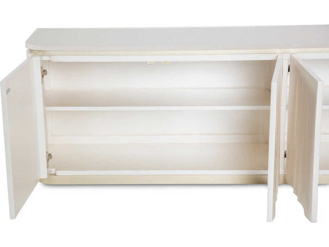 AICO Furniture London Place Media Cabinet in Creamy Pearl - Bargain Furniture (Detroit, MI)