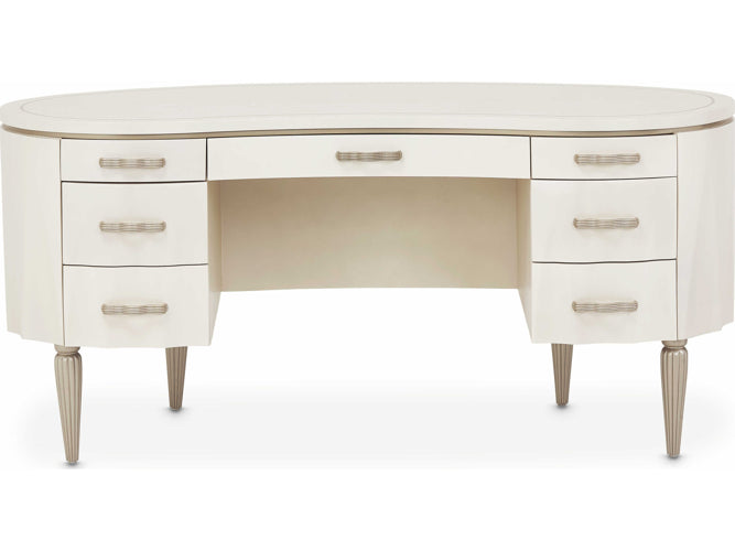AICO Furniture London Place Desk in Creamy Pearl - Bargain Furniture (Detroit, MI)