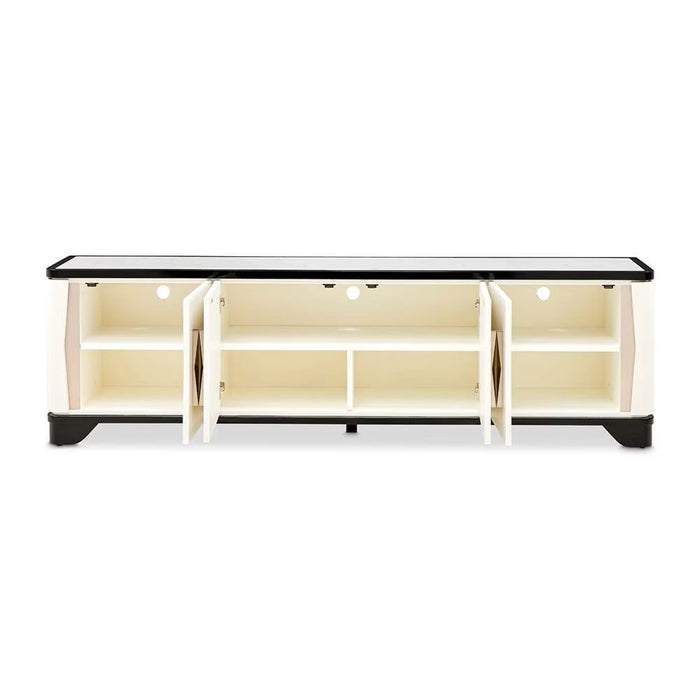 AICO Furniture Tuxedo Media Cabinet in Piano Keyboard - Bargain Furniture (Detroit, MI)