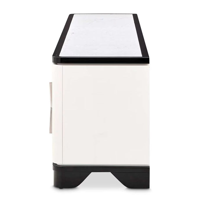 AICO Furniture Tuxedo Media Cabinet in Piano Keyboard - Bargain Furniture (Detroit, MI)
