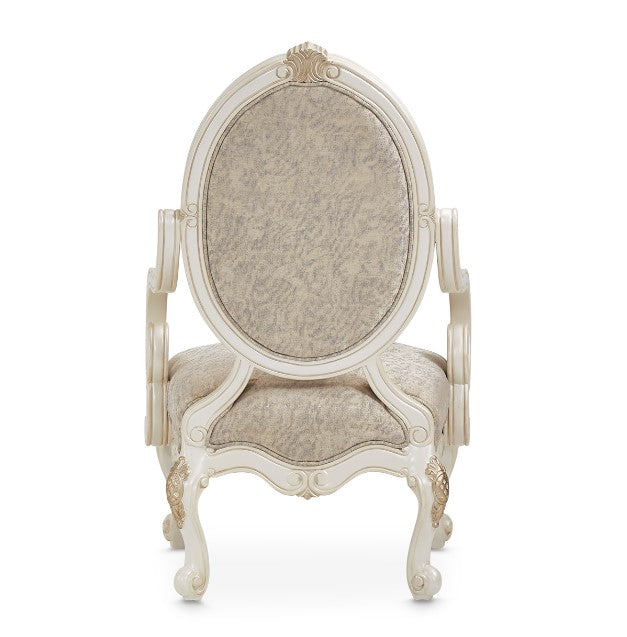 AICO Lavelle Oval Back Wood Chair Mystic in Classic Pearl - Bargain Furniture (Detroit, MI)