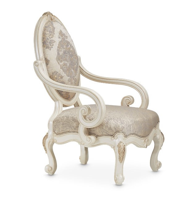AICO Lavelle Oval Back Wood Chair Mystic in Classic Pearl - Bargain Furniture (Detroit, MI)