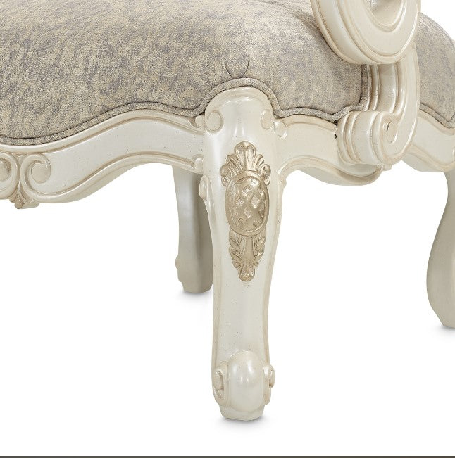 AICO Lavelle Oval Back Wood Chair Mystic in Classic Pearl - Bargain Furniture (Detroit, MI)