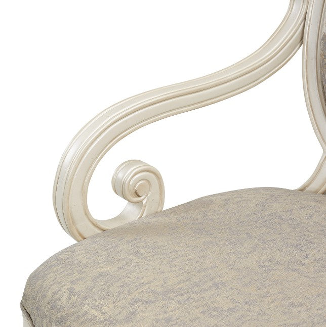 AICO Lavelle Oval Back Wood Chair Mystic in Classic Pearl - Bargain Furniture (Detroit, MI)
