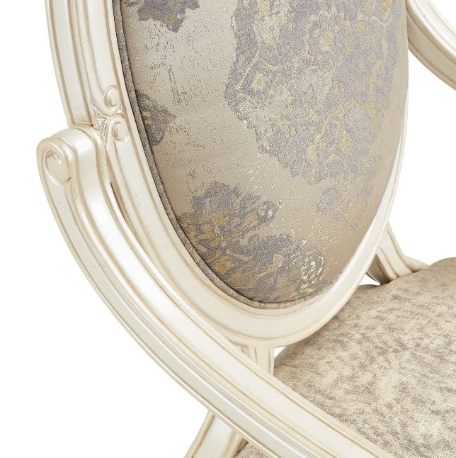 AICO Lavelle Oval Back Wood Chair Mystic in Classic Pearl - Bargain Furniture (Detroit, MI)