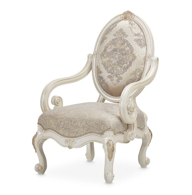 AICO Lavelle Oval Back Wood Chair Mystic in Classic Pearl - Bargain Furniture (Detroit, MI)
