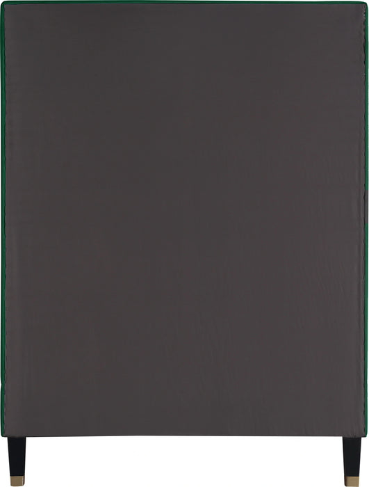 Harlie Green Velvet Twin Bed