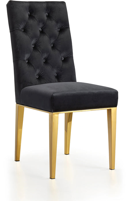 Capri Black Velvet Dining Chair