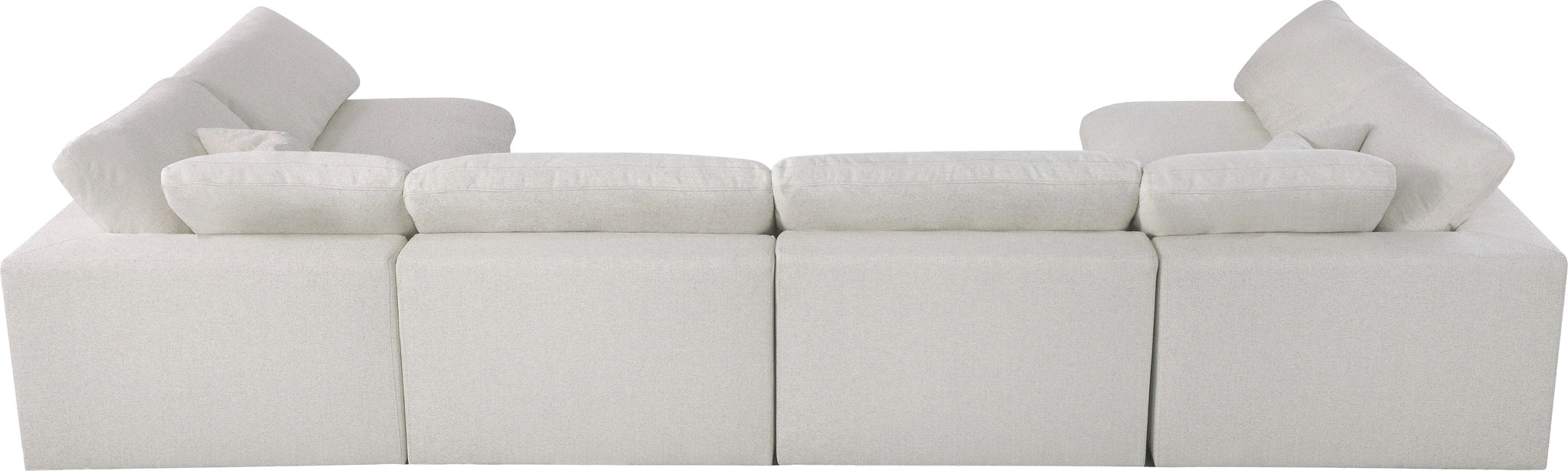 Serene Cream Linen Fabric Deluxe Cloud Modular Sectional