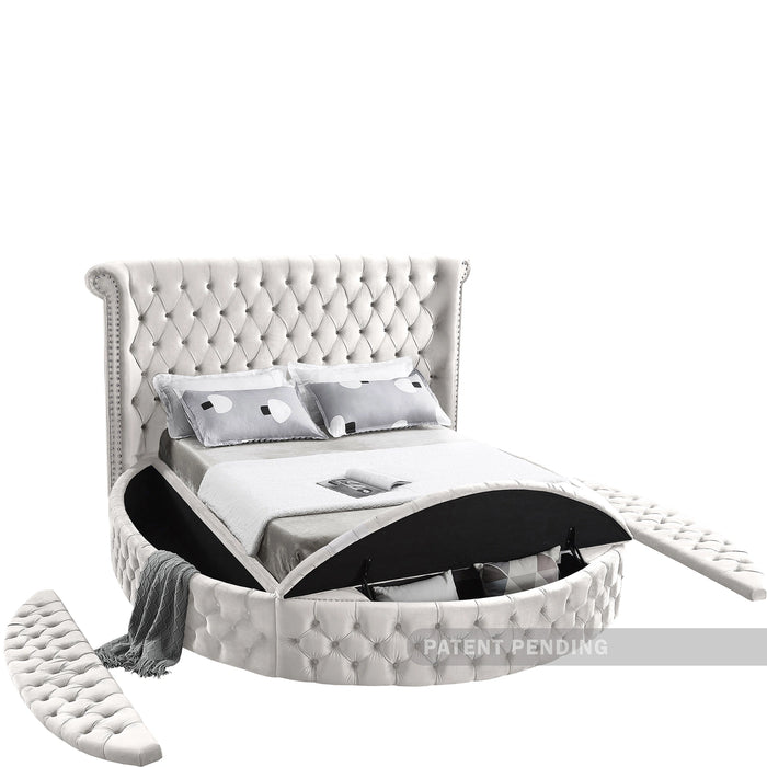 Luxus Cream Velvet Full Bed (3 Boxes)