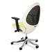 AICO Furniture AOS Linq Mid Back Chair-Snow finished body in Mustard fabric seat with Polished Aluminum base - Bargain Furniture (Detroit, MI)