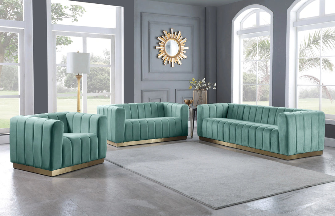 Marlon Mint Velvet Chair
