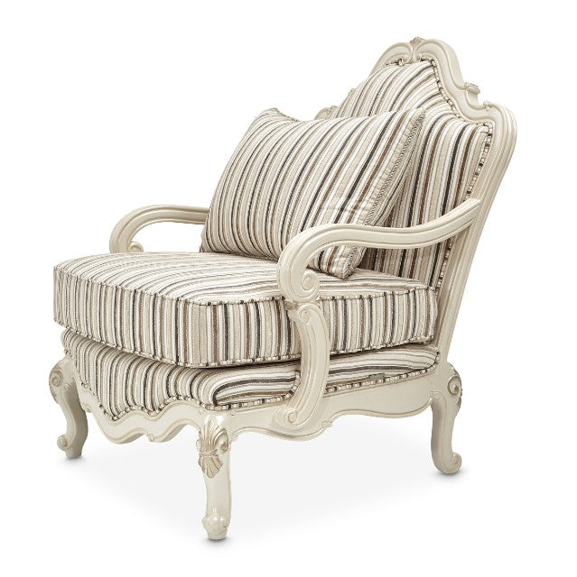 AICO Lavelle Bergere Wood Chair Birch in Classic Pearl - Bargain Furniture (Detroit, MI)
