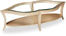 AICO Malibu Crest Cocktail Table w/Glass in Chardonnay - Bargain Furniture (Detroit, MI)