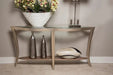 AICO Malibu Crest Console Table w/Glass in Chardonnay - Bargain Furniture (Detroit, MI)