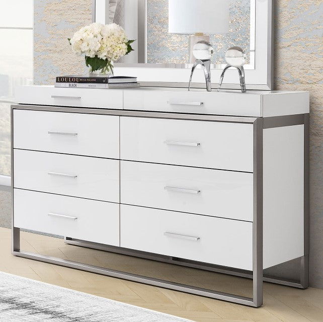 AICO Marquee Dresser in Cloud White - Bargain Furniture (Detroit, MI)