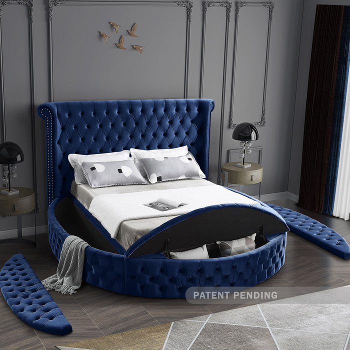 Luxus Navy Velvet King Bed (3 Boxes)